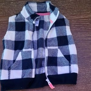Black and white checkered Carter vest 3 months